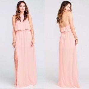 SHOW ME YOUR MUMU heather Halter Maxi Dress Frosty Pink Crisp